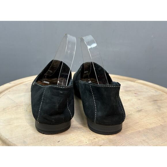 Earth Origins Black Perforated Suede Loafers Womens 9.5 Rocco Slip-on Flats - Picture 2 of 4